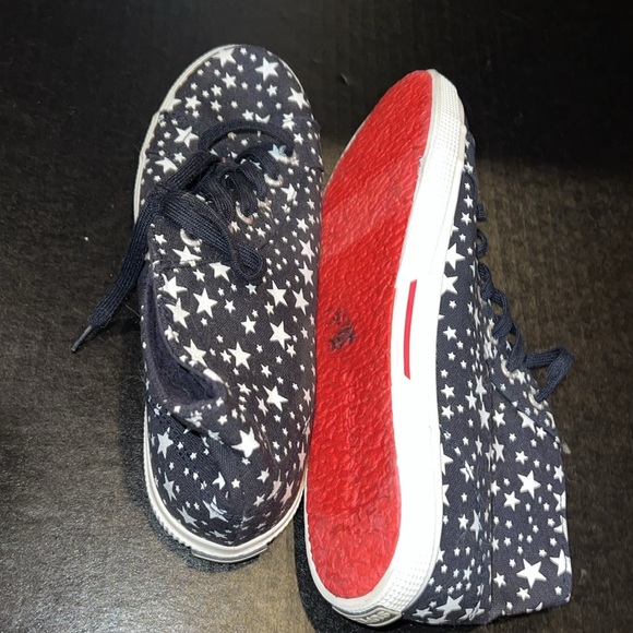 Superga Navy and White Star Pattern High Top Sneakers - Picture 6 of 7